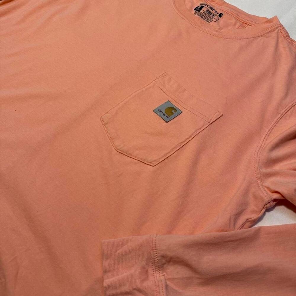 Carhartt long sleeve pocket tee orange peach size M WOMEN